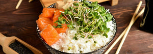 Poke bowl with Asian Microgreens
