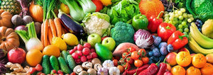 An array of fruits and vegetables