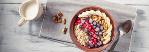 bowl of oatmeal with fruit