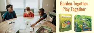3 Boys Playing Garden Board Games