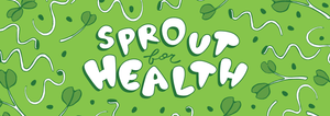 sprout for health blog header with illustrated green sprouts