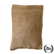 small burlap bag white background