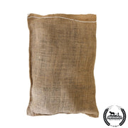 large burlap bag white background