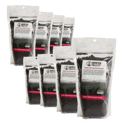 Eight 10 oz inoculant bags in a white background