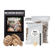 Organic Shiitake Mushroom Outdoor Log Kit Components