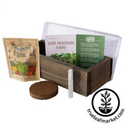 brown barnwood planter radish kit