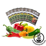 Heirloom Hot and Sweet Pepper Collection - 8 Pack Non-GMO